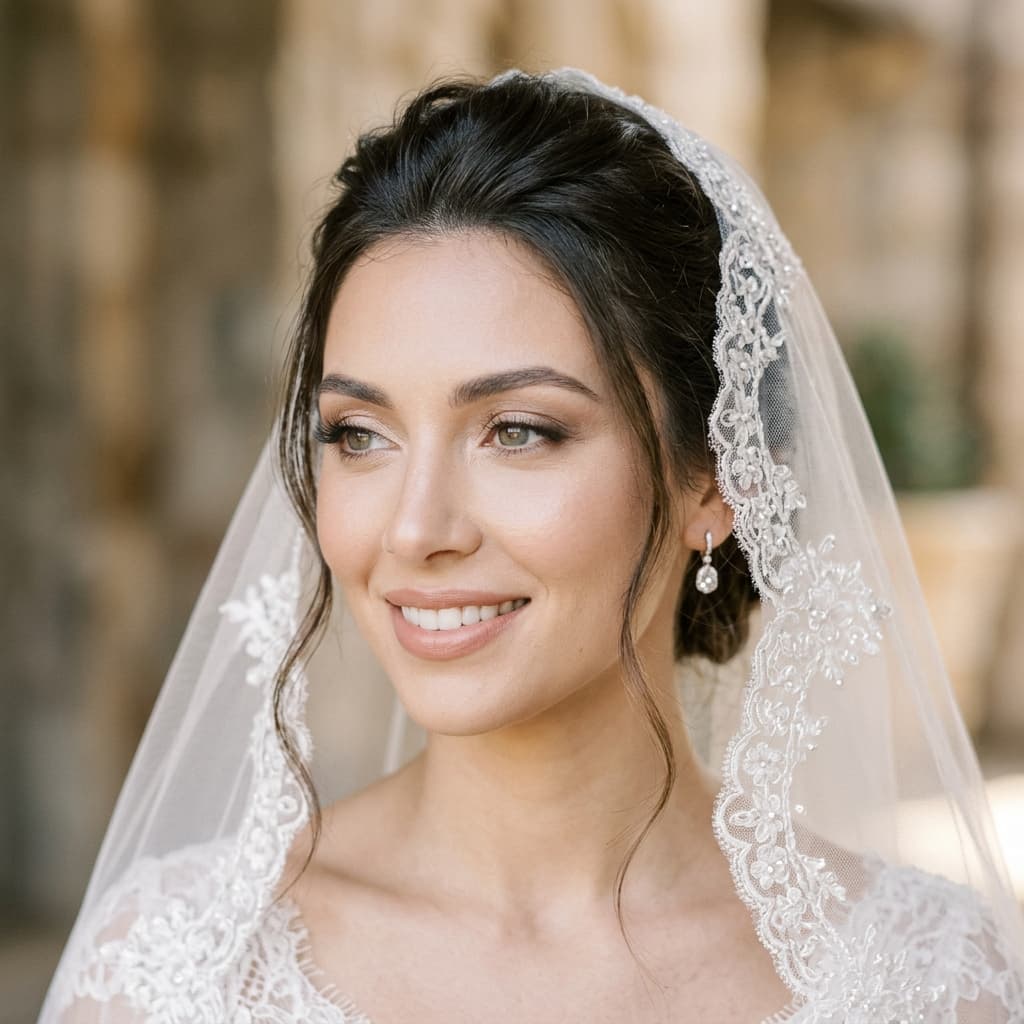 Elegantly finished bridal makeup and styling